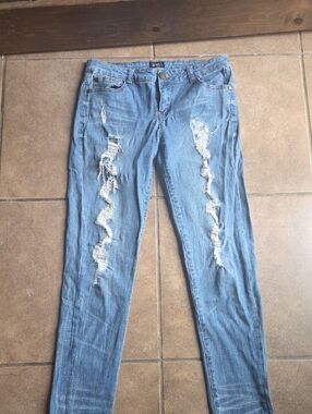 Celebrity Pink Light Blue Ripped Skinny Jeans